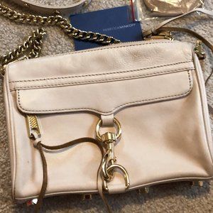 Rebecca Minkoff Mini Mac Crossbody Bag Handbag Purse - Pale Baby Soft Light Pink